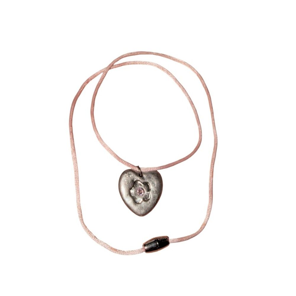 sandy liang 1991 pink satin cord necklace